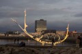 la forchetta di Reikiavik, monumento alle navi vichinghe