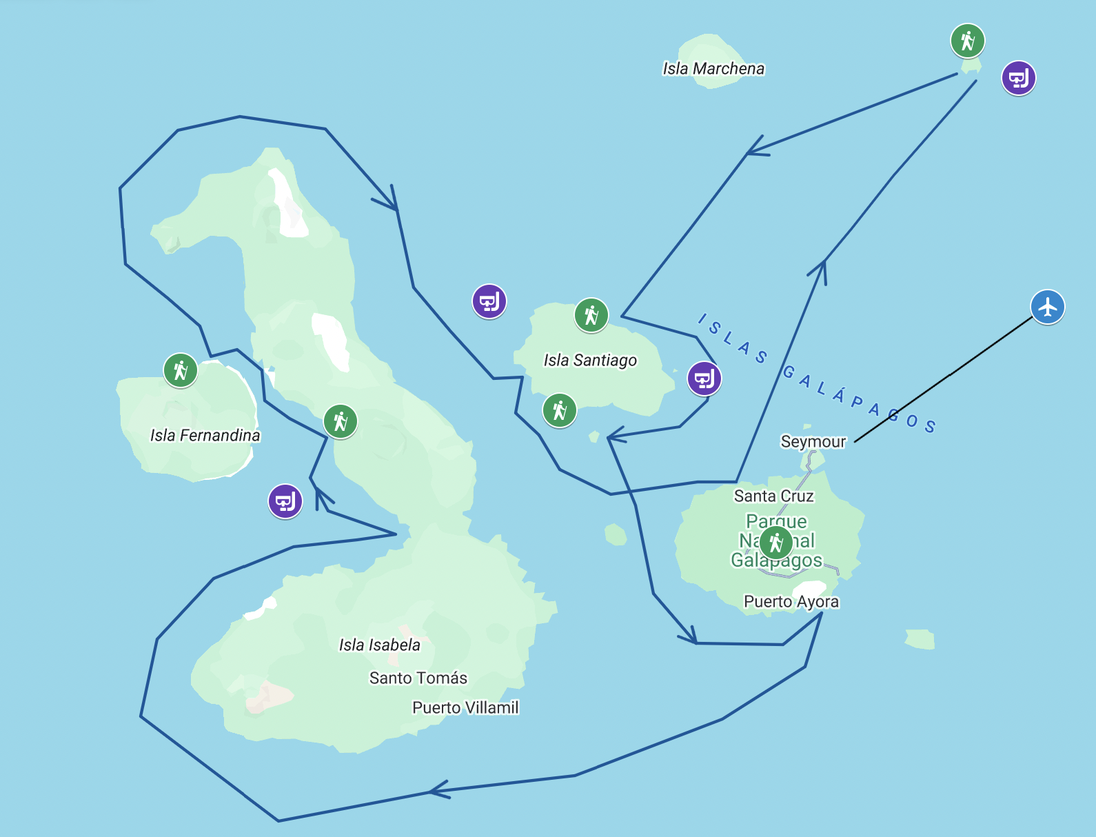 Galapagos itinerario nord