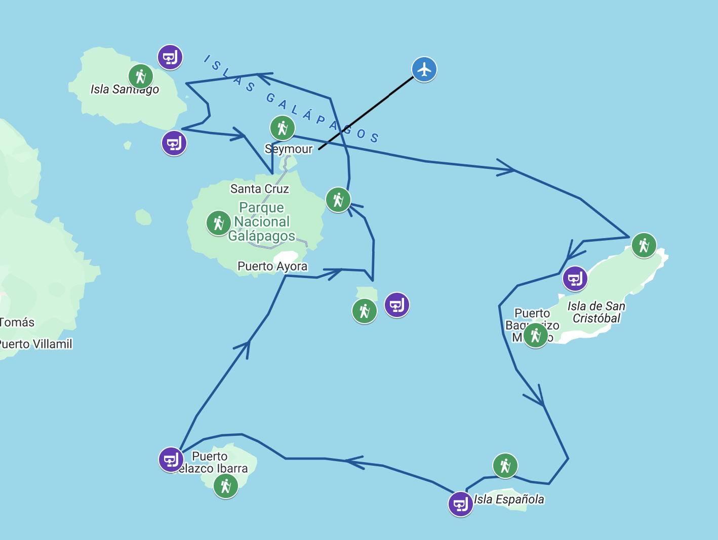 Galapagos itinerario sud