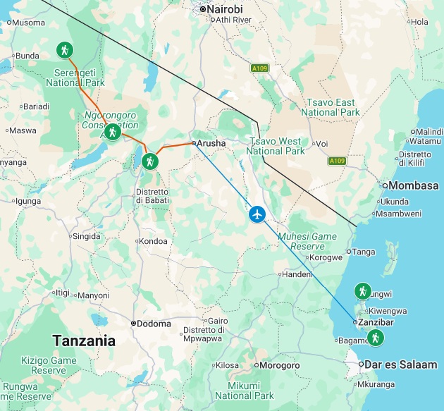 Tanzania Nord wild breve + Zanzibar
