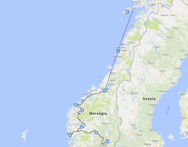 mappa il meglio della Norvegia